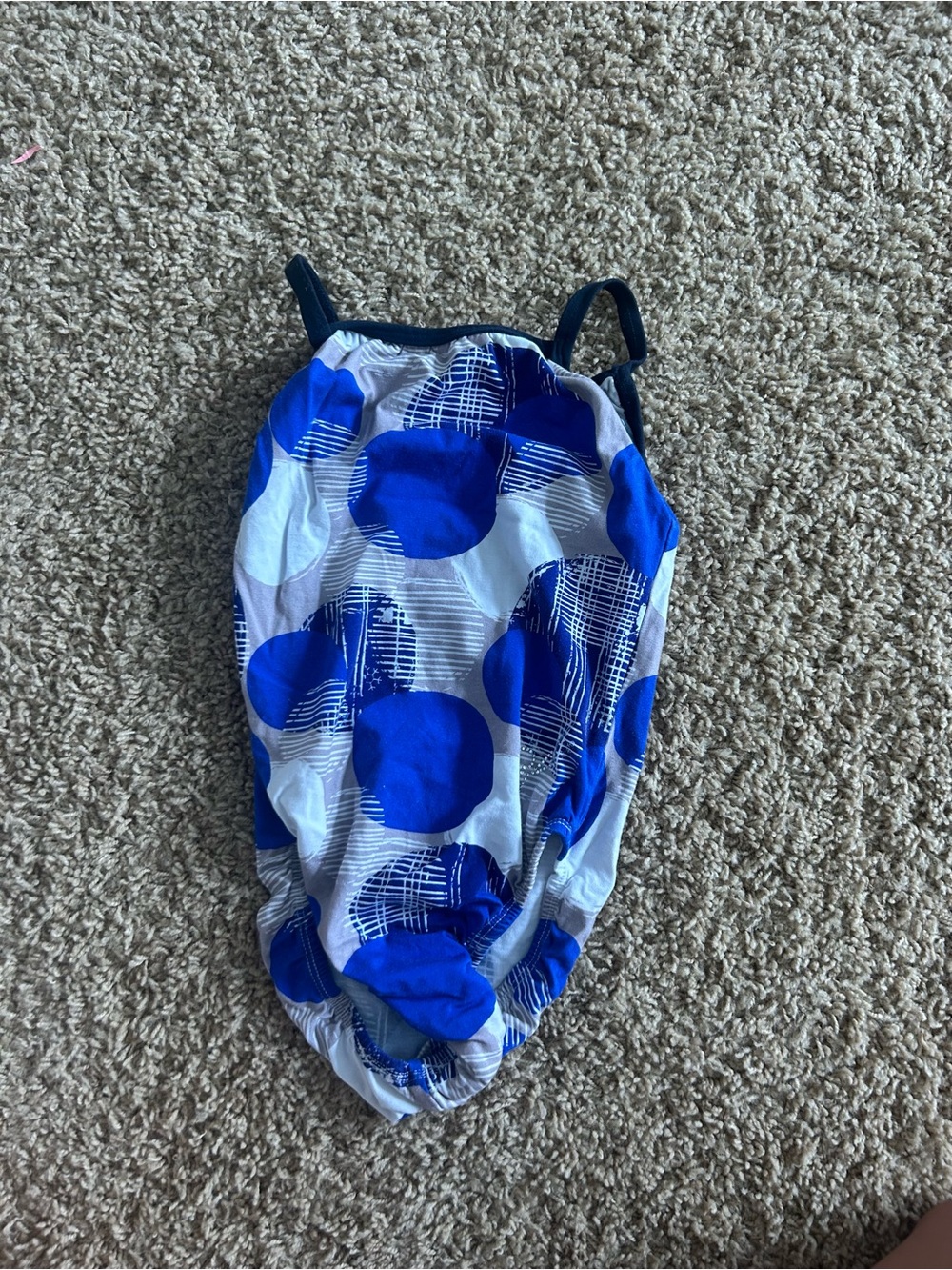Bold Blue Polka Circle One-Piece Swimsuit